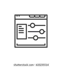 Web site options outline icon, line vector sign, linear style pictogram isolated on white. Symbol, logo illustration. Editable stroke. Pixel perfect