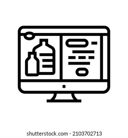 web site for ordering water in internet online line icon vector. web site for ordering water in internet online sign. isolated contour symbol black illustration
