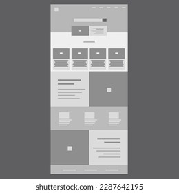 Web Site Page Landing For Your Business Layout Wireframe Vector Design