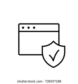 web site page security symbol line black icon