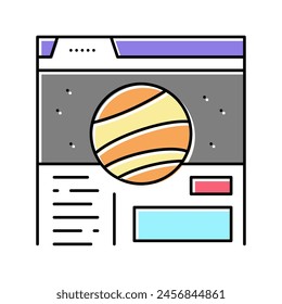 web site planetarium color icon vector. web site planetarium sign. isolated symbol illustration