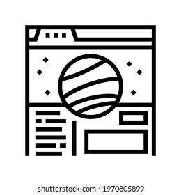 web site planetarium line icon vector. web site planetarium sign. isolated contour symbol black illustration