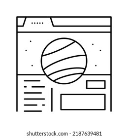 vector de icono de línea de planetario del sitio web. signo planetario del sitio web. símbolo de contorno aislado ilustración negra