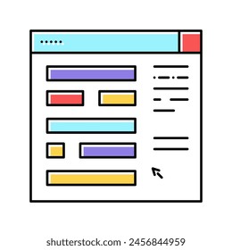 Sitio web de planificación color icono Vector. Sitio web de planificación signo. ilustración de símbolo aislado