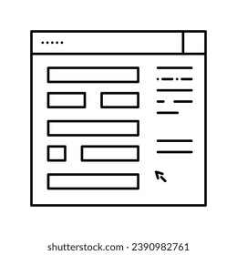 web site planning line icon vector. web site planning sign. isolated contour symbol black illustration