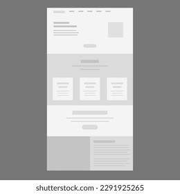 Web Site Project Landing Page Wireframe UX Vector Design