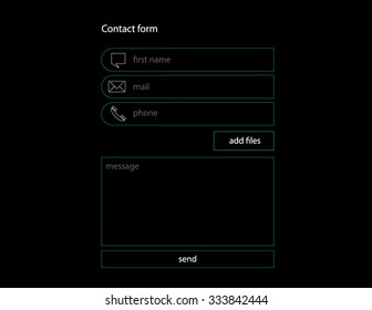 Web site registration contact form. Vector illustration x2