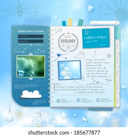 Web site scrapbook design. Ecology background