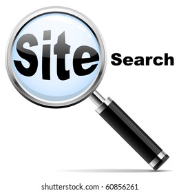 Web Site Search Icon. Magnifying Glass Over 