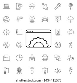 web site settings icon. Universal set of business for website design and development, app development