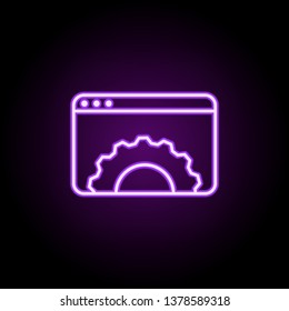 web site settings neon icon. Elements of business set. Simple icon for websites, web design, mobile app, info graphics