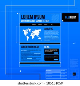 Web site template in blueprint style. EPS10