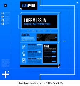 Web site template in blueprint style. EPS10