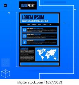 Web site template in blueprint style. EPS10