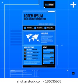 Web site template in blueprint style. EPS10