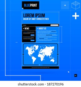 Web site template in blueprint style. EPS10