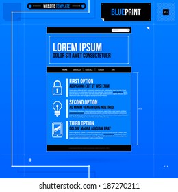 Web site template in blueprint style. EPS10