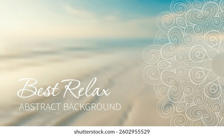 Web site template with blurred nature background. Vintage decorative elements. Islam, Arabic, Indian, ottoman motifs. Mandala