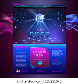 Web site template design. Disco background