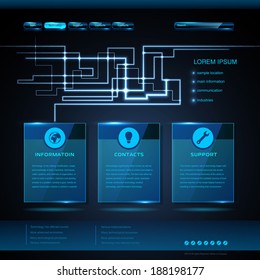 Web Site Template Design. Technology Background