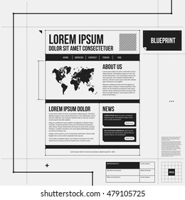 Web site template in draft style. EPS10