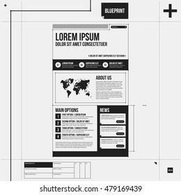 Web site template in draft style. EPS10