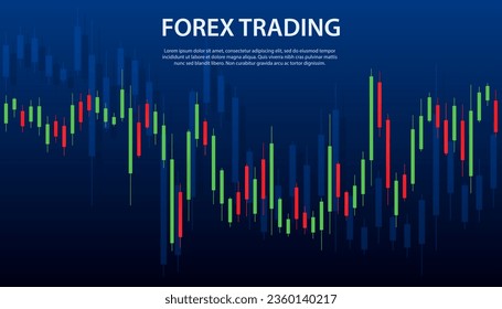 Web site template. Forex market, news and analysis. Binary option. Application screen for trading. Candles and indicators. HUD UI for business app. User interface. Infographics. Vector illustration