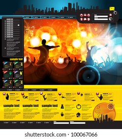 Web site template with music banner