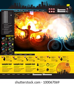 Web site template with music banner