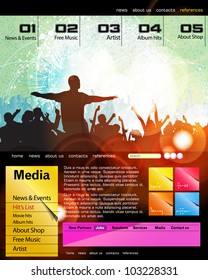 Website-Vorlage mit Musikbanner