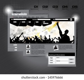 Web site template with music banner