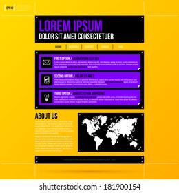 Web site template on bright yellow background. EPS10