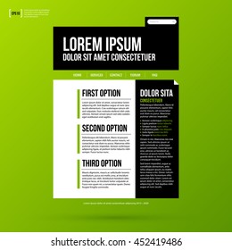 Web site template on fresh green background.