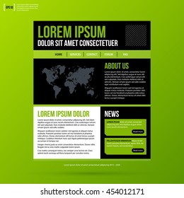 Web site template on fresh green background.
