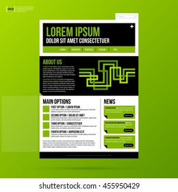 Web site template on fresh green background.