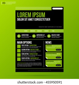 Web site template on fresh green background.