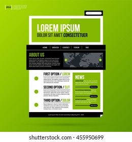 Web site template on fresh green background.