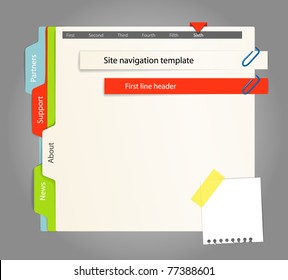 Web site template. Paper style