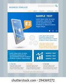 Web site template with touch pad tablet