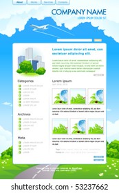 Web site template for your blog. vector illustration