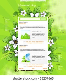 Web site template for your blog. vector illustration