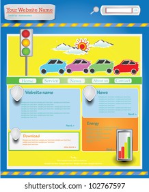 Web site template,traffic car ,Vector