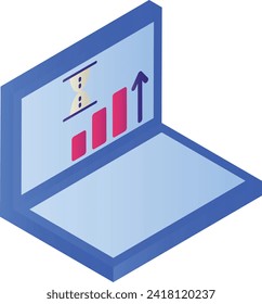 Web site Traffic Statistics and Analytics isoemtric concept vector icon design, Control Panel Resource Usage Stats or insights stock illustration, Cloud computing and Internet hosting services Symbol,
