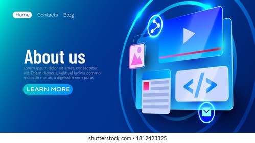 Web site ui element banner. Web development concept. Vector illustration