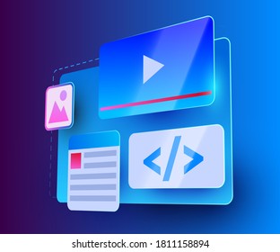 Web site ui element. Web development  concept. Vector illustration