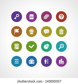 Web site vector colorful communication icons set