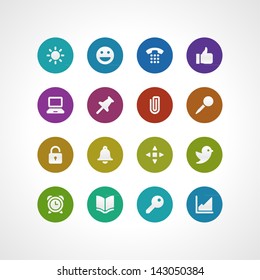 Web site vector colorful communication icons set