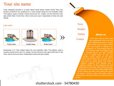 Web site vector design template : Orange Paint