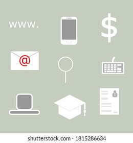 Web site vector Find job communication icons set