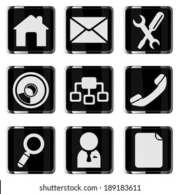 Web site vector glossy icon set